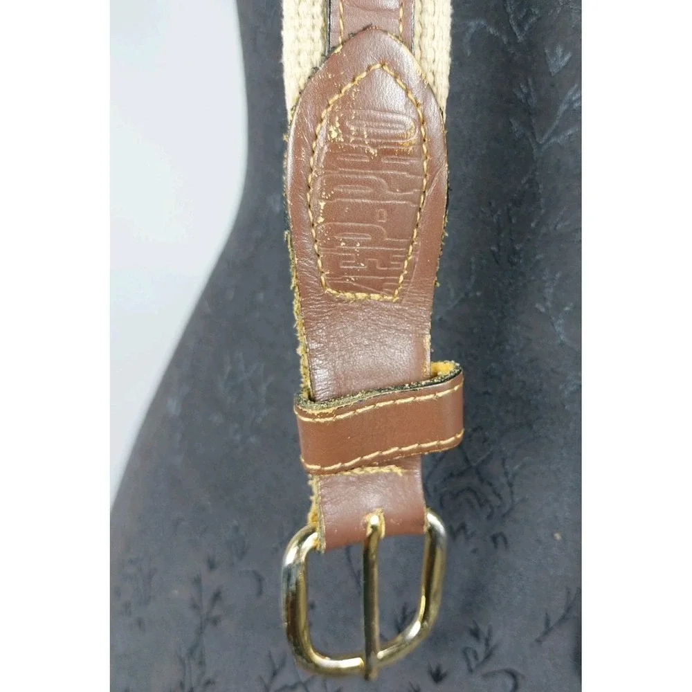Zep-Pro Leather Belt Bronze Fish‎ Medallion Buff Web Men 44 *READ